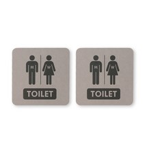 해피툴 인테리어 부착형 안내 표지판 2p, 1세트, 남여화장실