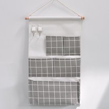 줄무늬 벽걸이 수납 포켓 YT_RA684, 그레이