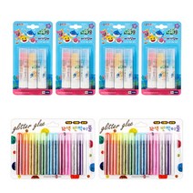 종이나라 핑크퐁 아기상어 나라풀 10g x 3종 x 4p + 반짝이풀 12색 2p 세트, 1세트