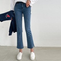 피핀 여성용 투버튼 기모 부츠컷 데님 79341