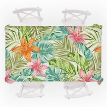 마켓에이 플라워 프린팅 린넨 식탁보, TYPE4, 140 x 180 cm