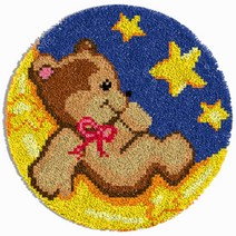 알로데 동물 라운드 카펫 러그 매트 DIY 스킬 자수 세트 중국어버전 흰색인쇄메쉬, 1세트, 01