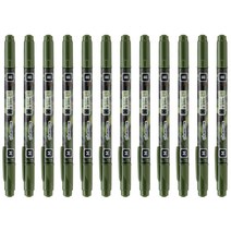 라인플러스 OHP펜 1mm 물펜MF 3.0mm 12p, 흑색, 1개