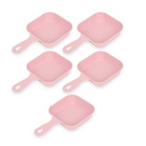 새드리 사각 손잡이 앞접시, 핑크, 단품, 5개