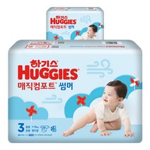 2023 하기스 매직컴포트썸머 중형 3단계 밴드형 남여공용(7~10kg), 136매