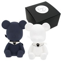 라띠크제이 엠블럼 베어 차량용 방향제 제네시스 블랙 + 화이트 + 리필 베이비파우더 5ml, 1세트