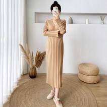 민성컴퍼니 니트 임산부 롱 원피스