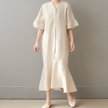 비나인 스카르 반팔 훌 린넨 원피스