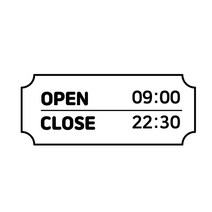 스위트 스페이스 오픈클로즈 24시간표시 매장스티커 TYPE7, 블랙