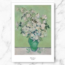 RYMD 명화 van gogh white roses 메탈 액자, 화이트