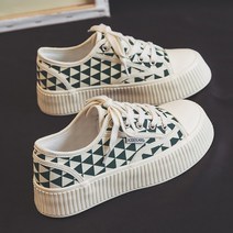 여성용 마켓A 키높이 스퀘어 캔버스화