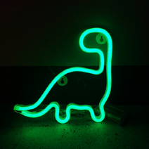 새로그린 공룡 USB 건전지 LED 네온사인, 그린