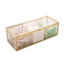 윈프라이스 골드 인테리어 화장대 정리 보관함 사각레이스, 1개