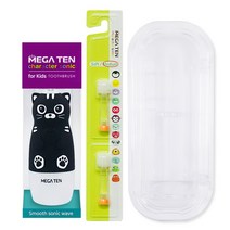 메가텐 음파칫솔 48개월이상 블랙캣 + 칫솔모 2p + 케이스, 1세트