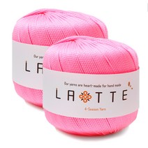 라떼 사계절 폴리 뜨개실 65g 2p, 13 네온핑크