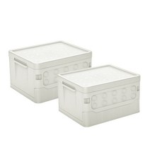 씨밀렉스 접이식 캠핑 테이블 폴딩박스 1호 16L, 라이트그레이, 2개