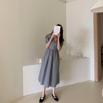 디프라 체크 셔츠 롱 원피스 OPS6282C13