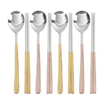 해모 골프수저세트 티타늄 + 핑크, 2세트, 숟가락 + 젓가락