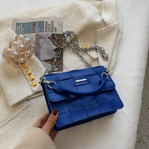 체크 격자 스퀘어 핸드 숄더백 라지