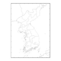 지도닷컴 한반도백지도 도광역시경계선 양면코팅형 110 x 150 cm + 케이스, 1세트