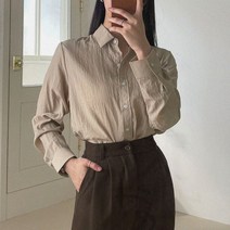 플랜데이 여성용 데일리 베이직 남방 기본셔츠
