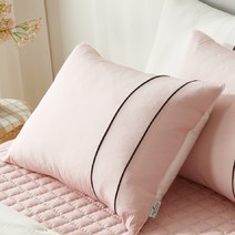 지베딩 투라인 모달 마이크로화이바 베개커버 + 솜, 핑크
