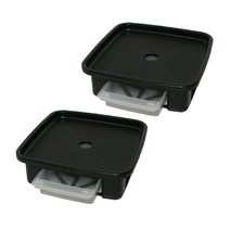 플라팜 정사각 화분받침대 2p, 블랙