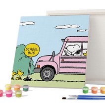 아이러브페인팅 피너츠 DIY PAINTING 25 x 25 cm, 스누피 스쿨버스