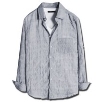 남성용 소프트 린넨 긴팔 셔츠