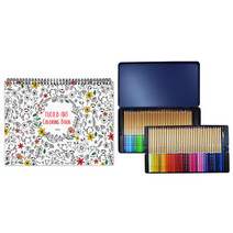 아트 컬러링북 플라워 스프링 랜덤발송 + 동아피엠에스 아트 수채색연필 72색