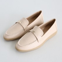 단골언니 여성용 릴프 H 장식 가죽 스티치 로퍼