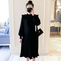 롱 플리츠 임산부 원피스