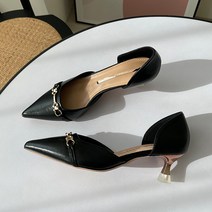 파이 여성용 스틸레토 체인장식 사이드오픈 하이힐 5cm MT_535-1