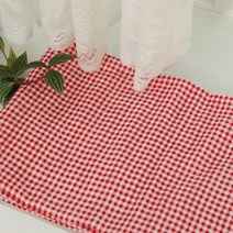 대일컴퍼니 미니 체크 이중 거즈 원단, 레드