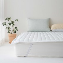 레시앙뜨 스노우 시어서커 고정 밴드형 침대 패드, 화이트