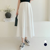 베러스윗 여성용 뒷밴딩 플리츠 롱 스커트