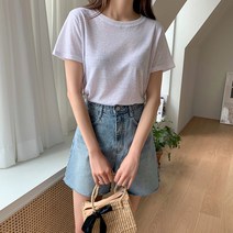 큐니걸스 여성용 뜌이 린넨반팔티