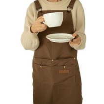 생활살림 멜빵 어깨끈 다용도 앞치마, 브라운, 1개