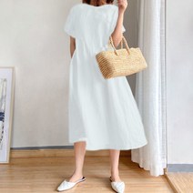 엘쏘 여성용 루즈핏 반팔 롱 원피스