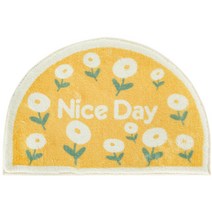 큐티 반원 욕실 현관 미니 발매트, 옐로우