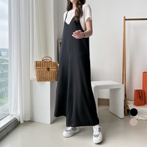 세컨그라운드 여성용 브이넥 와이드 점프수트