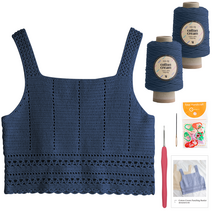 야나 코튼크림 펀칭 뷔스티에 DIY키트 세트, 822 로얄블루, 1세트