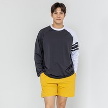 나야스타일 남성용 슈프레 오버핏 긴팔티 래쉬가드, 혼합색상