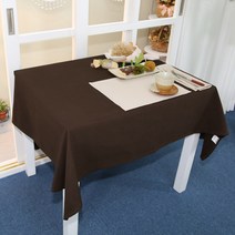 나산데코 면 테이블커버, 초코브라운, 6인용(210 x 140 cm)