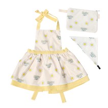 세맘스 여아용 블라썸 프릴 앞치마 + 두건 + 파우치 세트