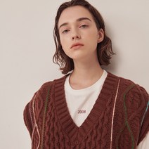 CHELSEA KABLE WOOL KNIT 베스트 TC21AWKN07BR