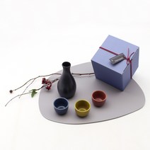 달소금 도자기 블랙 도쿠리 선물세트, 1세트, 도쿠리 + 술잔 3p