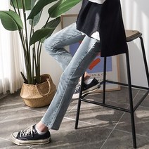 여성용 슬림 스트레이트핏 빈티지워싱진 MID