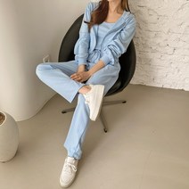 린다샵 발리문 후드집업 + 나시 + 리본 밴딩팬츠 세트 cpset2186k27