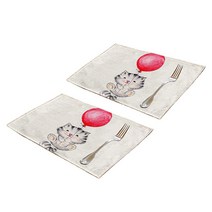 디어 마이펫 다이어리 린넨 동화 플레이스매트 2p, 07, 45 x 32 cm
